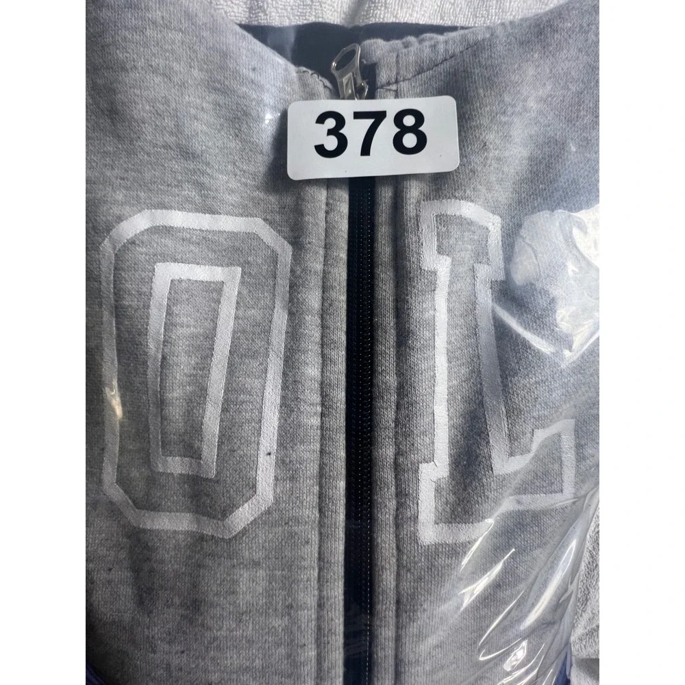 Polo Ralph Lauren Mens XL Hoodie Colorblock Spellout Full Zip Grey Blue RedBlack